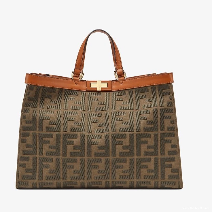 Motif Peekaboo In Fendi Coffee FF Medium Canvas X-Tote 0711